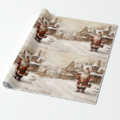 ヴィンテージメリークリスマス ラッピングペーパー (アンロールド)