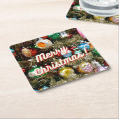ヴィンテージメリークリスマス!紙コースター スクエアペーパーコースター (アングル)