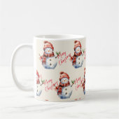 ヴィンテージメリークリスマス&雪だるま コーヒーマグカップ (左)