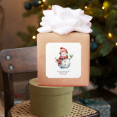 ヴィンテージメリークリスマス&雪だるま スクエアシール