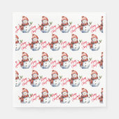 ヴィンテージメリークリスマス&雪だるま スタンダードランチョンナプキン (正面)