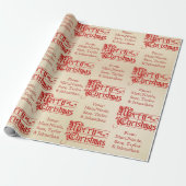 ヴィンテージメリークリスマスfrom名前をカスタムする ラッピングペーパー (アンロールド)