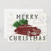 ヴィンテージメリークリトマスrd Trip ポストカード (正面/裏面)