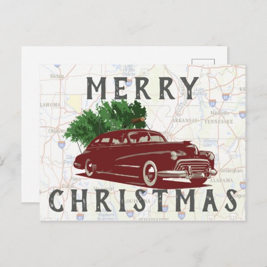 ヴィンテージメリークリトマスrd Trip ポストカード (正面/裏面)