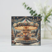 ヴィンテージメリーゴーラウンドのクリお洒落スマス シーズンカード (スタンド正面)