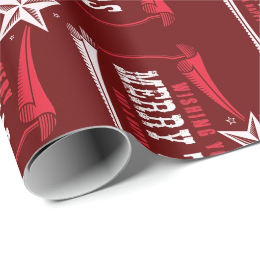 ヴィンテージメリーテキサス州クリスマスラッピング紙 ラッピングペーパー (ロールコーナー)