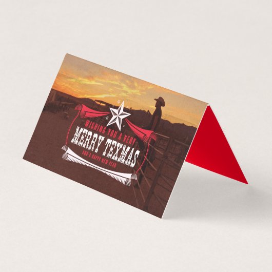 ヴィンテージメリーテキマスカウボークリスマスカード (正面)
