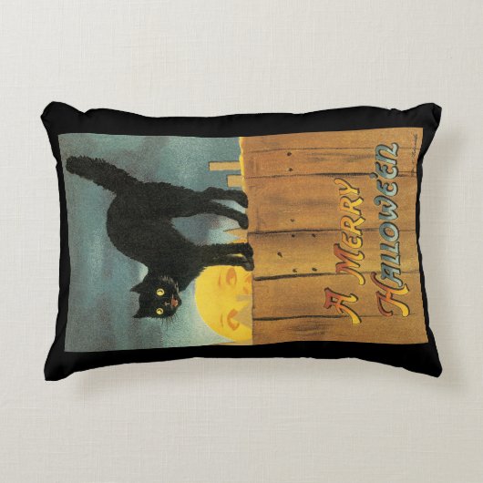 ヴィンテージメリーハロウィーンキャットバイエレンクラッサドル アクセントクッション (正面)