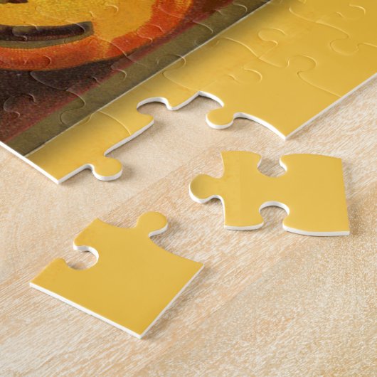 ヴィンテージメリーハロウィーン黒猫 ジグソーパズル (側面)