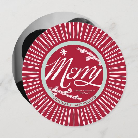 ヴィンテージメリーラウンドホリデーカード シーズンカード (正面/裏面)