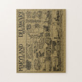 ヴィンテージメリーランドとデラウェアの例示的な地図 ジグソーパズル (縦)