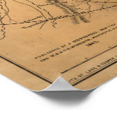 ヴィンテージメリーランドとバージニアの内戦の地図 ポスター (角)