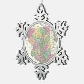 ヴィンテージメリーランドの地図（1827年） スノーフレークピューターオーナメント (右)