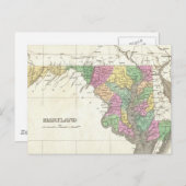 ヴィンテージメリーランドの地図（1827年） ポストカード (正面/裏面)