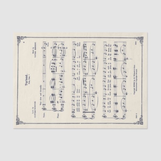 ヴィンテージメリーランドの楽譜クリスマスパーチメント 薄葉紙 (正面)