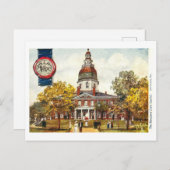 ヴィンテージメリーランド州議会議事堂と封印 ポストカード (正面/裏面)