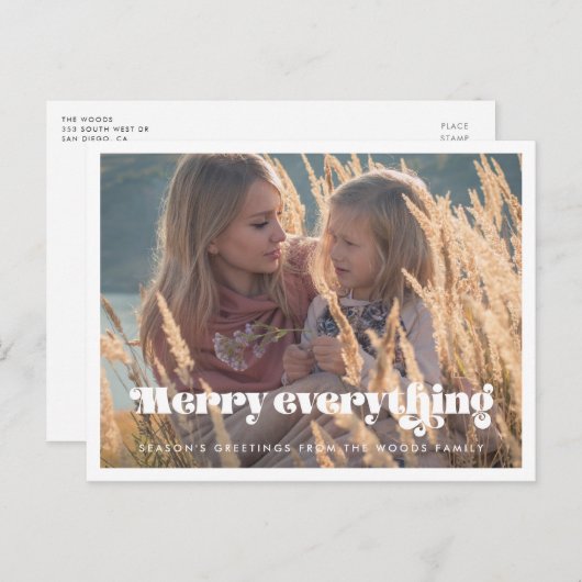 ヴィンテージメリーレトロすべて休日の写真 ポストカード (正面/裏面)