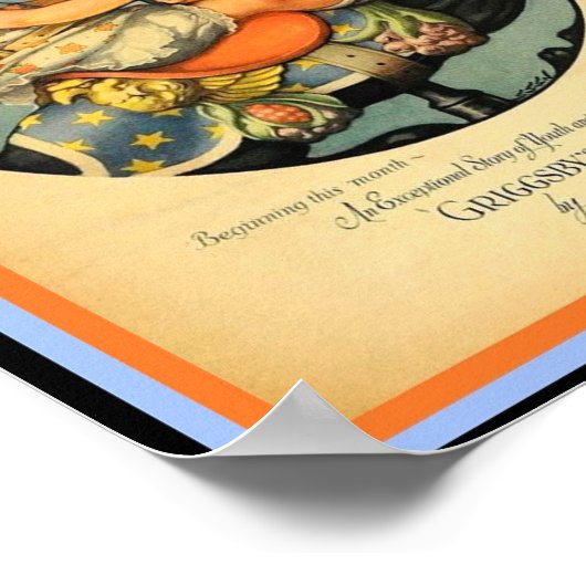 ヴィンテージメリー回転木馬ゴーラウンドブラックホビーホース ポスター (角)