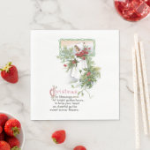 ヴィンテージメリー賛美クリスマスのカードフローラ詩 スタンダードランチョンナプキン (インサイチュ)