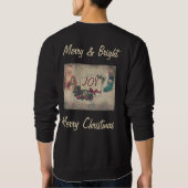 ヴィンテージメリー&ブライトメリークリスマスブラック スウェットシャツ (裏面)