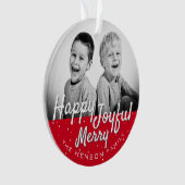 ヴィンテージメリーHappyすてき Scriptフォトクリスマス オーナメント (正面)