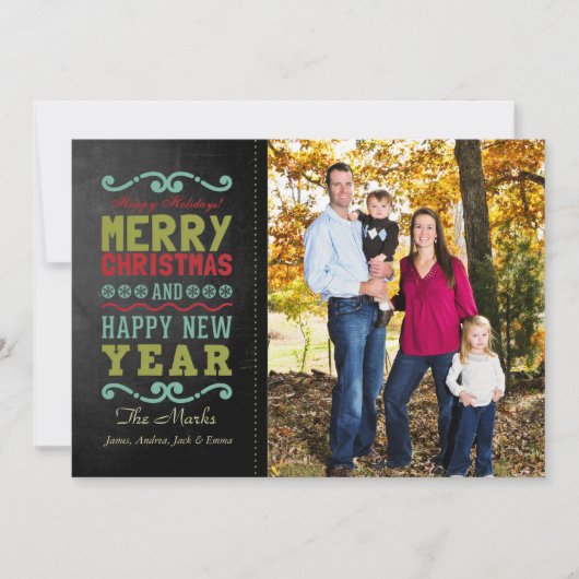 ヴィンテージメリ素朴ークリスマスフォトカード シーズンカード (正面)