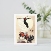 ヴィンテージメルセデスベンツスキーアド ポストカード (スタンド正面)