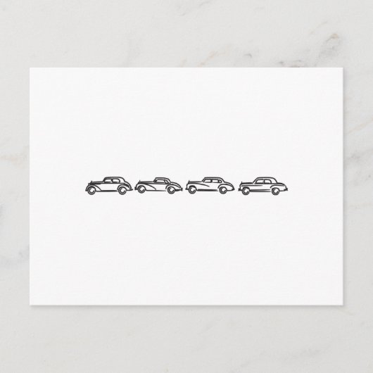 ヴィンテージメルセデスモデル ポストカード (正面)