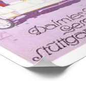 ヴィンテージメルセデスAd – 紫、飛行機 ポスター (角)