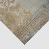 ヴィンテージメルメイドEphemera Decompage inグリーン，金ゴールド 薄葉紙 (詳細)