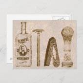 ヴィンテージメンズシェービングキットカミソリ葉書 ポストカード (正面/裏面)