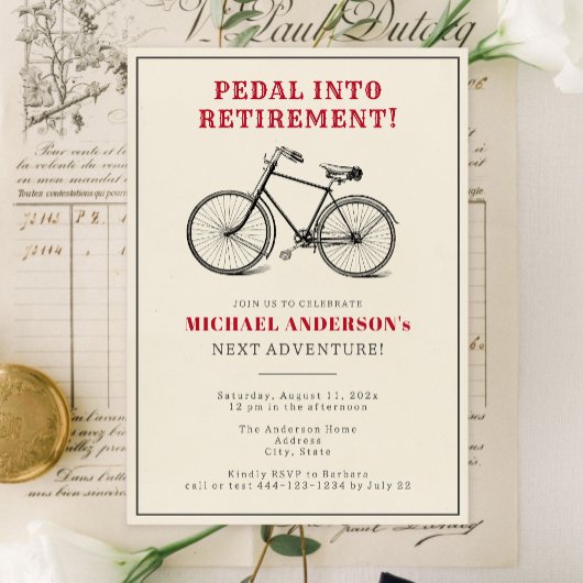 ヴィンテージメンズリタイアメントパーティー 招待状