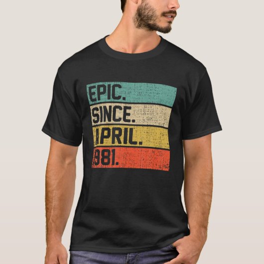 ヴィンテージメンズ41st誕生日エピック4月1日より tシャツ (正面)