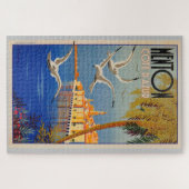 ヴィンテージメントンコテダジュールイラストレーションアート ジグソーパズル (横)