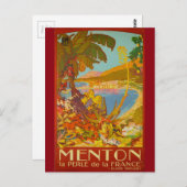 ヴィンテージメントンコテダズールフランス ポストカード (正面/裏面)