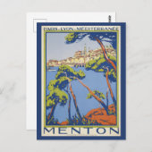 ヴィンテージメントンフランスリビフランスのエラ旅行 ポストカード (正面/裏面)