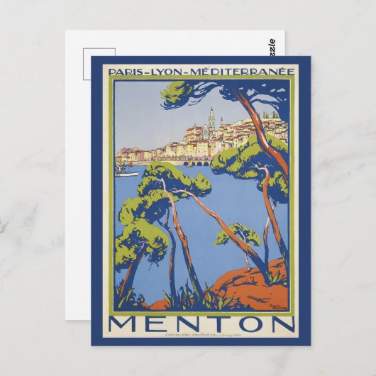 ヴィンテージメントンフランスリビフランスのエラ旅行 ポストカード (正面/裏面)