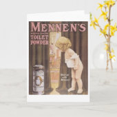 ヴィンテージメンネンのトイレの粉末の子供がBaで覗く カード (黄色い花)