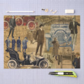 ヴィンテージメン広告シャビーシックデコパージュ 薄葉紙 (クラフト)