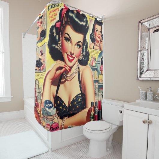 ヴィンテージメーキャップ シャワーカーテン (インサイチュ)
