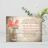 ヴィンテージメーソンのジャー&フラワーズ結婚式招待状 招待状 (スタンド正面)