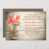 ヴィンテージメーソンのジャー&フラワーズ結婚式招待状 招待状 (正面/裏面)