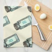 ヴィンテージメーソンキャニング瓶パターンとモノグラム キッチンタオル (四つ折り)