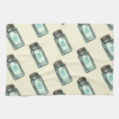 ヴィンテージメーソンキャニング瓶パターンとモノグラム キッチンタオル (横)