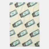 ヴィンテージメーソンキャニング瓶パターンとモノグラム キッチンタオル (縦)