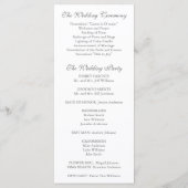 ヴィンテージメーソンジャールホワイトデイジー結婚式 プログラム (裏面)