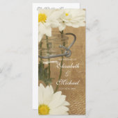 ヴィンテージメーソンジャールホワイトデイジー結婚式 プログラム (正面/裏面)