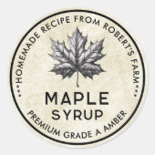 ヴィンテージメープルシロップ缶詰ラベル ラウンドシール (正面)