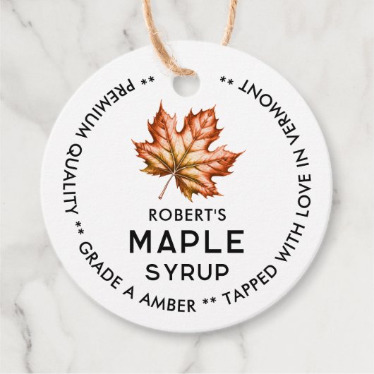 ヴィンテージメープルシロップ フェイバータグ (正面)