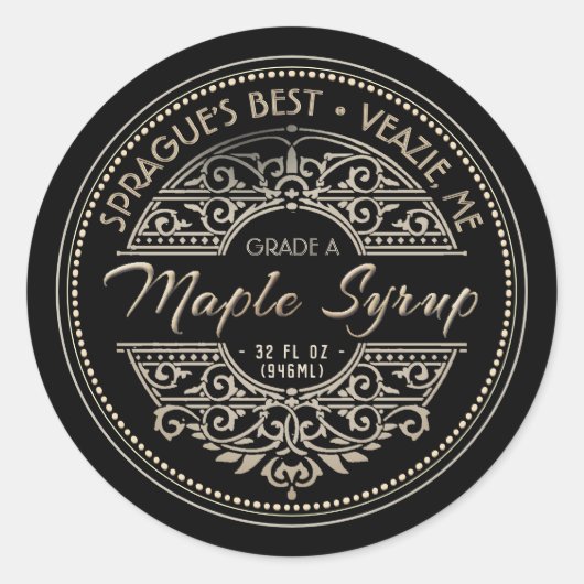 ヴィンテージメープルシロップ ラウンドシール (正面)